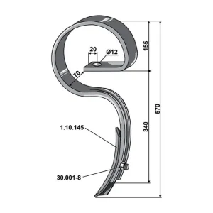 Begränsat erbjudande S-pinne, 32 x 10 mm