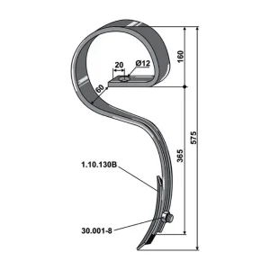Bästa pris S-pinne, 32 x 12 mm