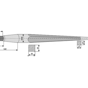 Balspjut, M28 x 1,5. 810 mm Snabb frakt