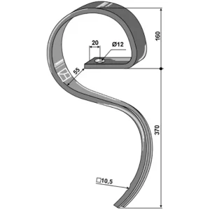 Standard S-pinne, 32 x 12 mm prisnedsättning