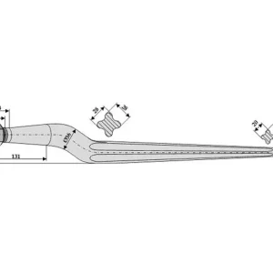 Sänkt pris Balspjut, M22 x 1,5. 810 mm