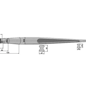Snabb leverans Balspjut, M22 x 1,5. 1.100 mm