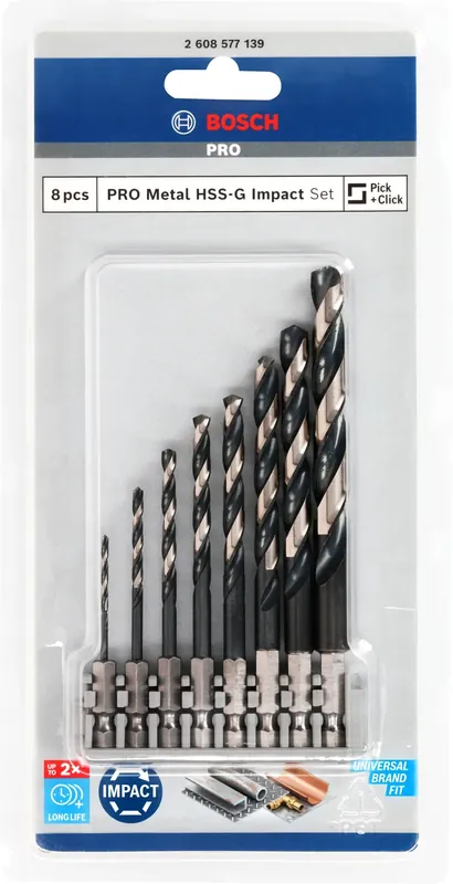 Lägg i varukorgen METALLBORRSET HSS IMPACT 2-10MM 8DELAR