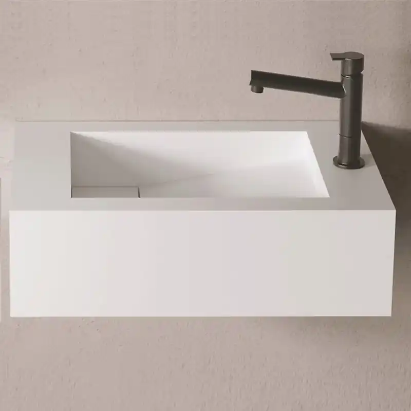 Tvättställ Lavabo Asti Solid Surface 500x310 mm Mattvit Bästa pris