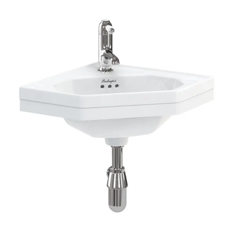 Bästa pris Tvättställ Burlington B10 598 mm Hörnmontage Vit