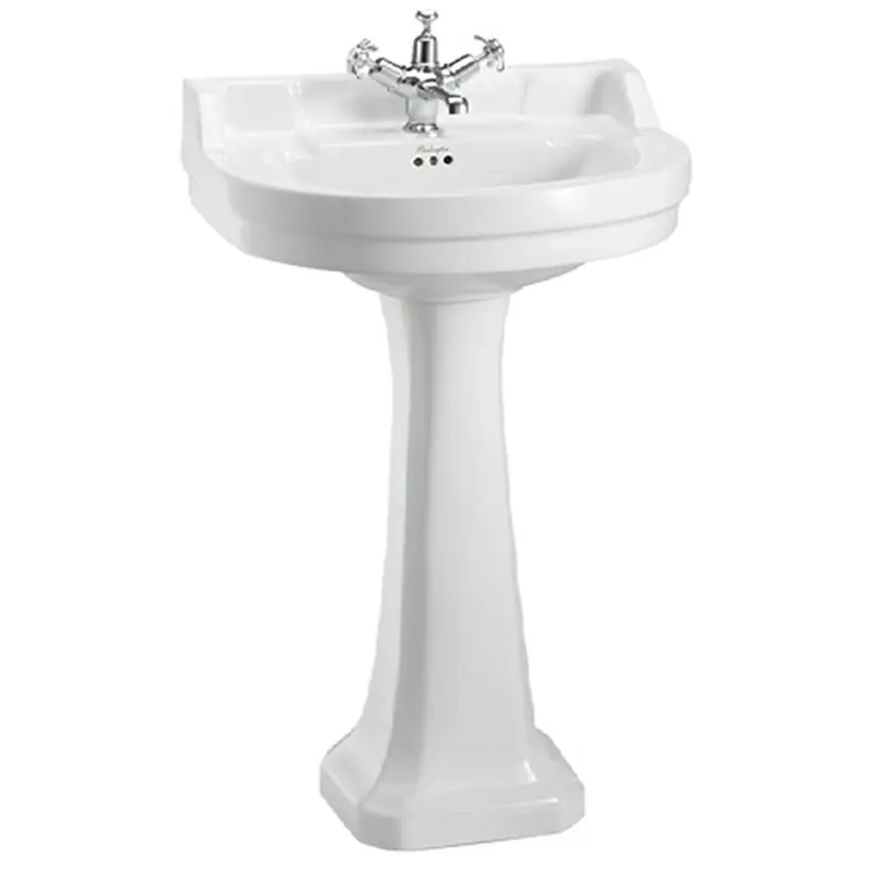 Tvättställ Burlington Edwardian B6 Runt med Piedestal 560 mm Sista chansen