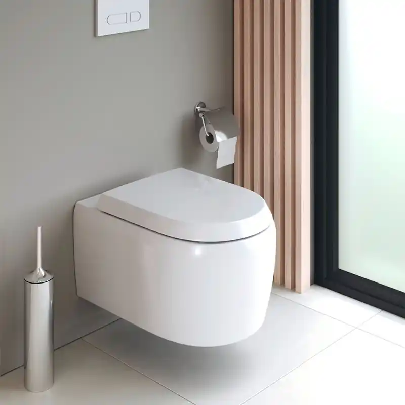 Vägghängd Toalettstol Duravit Qatego 255609 Rimless med Mjukstängande Hårdsits Begränsat erbjudande