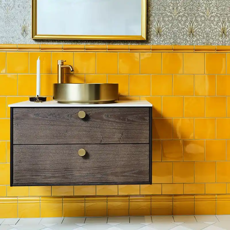 Nedsatt pris Kakel Bård Konradssons Evolution Gul/Orange Blank 15x15 cm