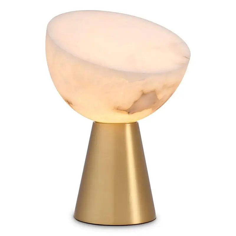 Nyhet Bordslampa Eichholtz Chamonix 117046 Antik Mässing/Alabaster