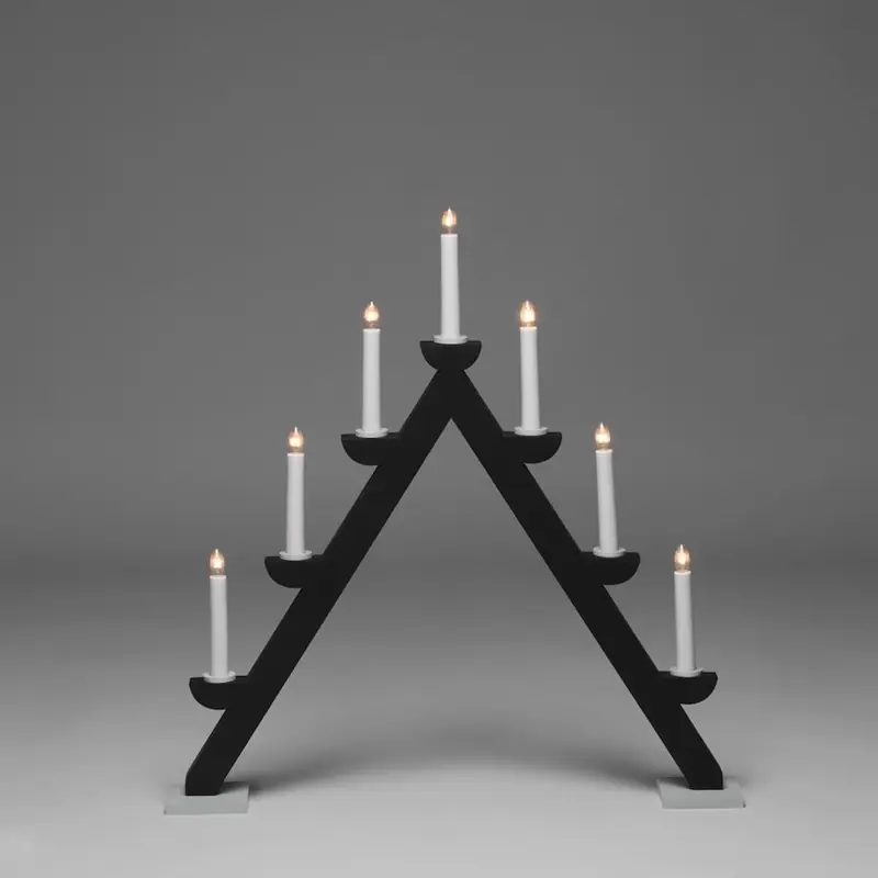 Adventsljusstake Konstsmide 3992 7 Ljus Trä Svart/Grå Begränsat erbjudande