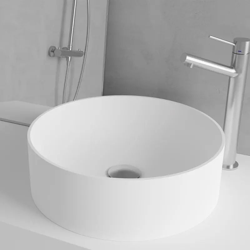 Tvättställ Scandtap Solid R2 Solid Surface Ø380 mm Säker betalning