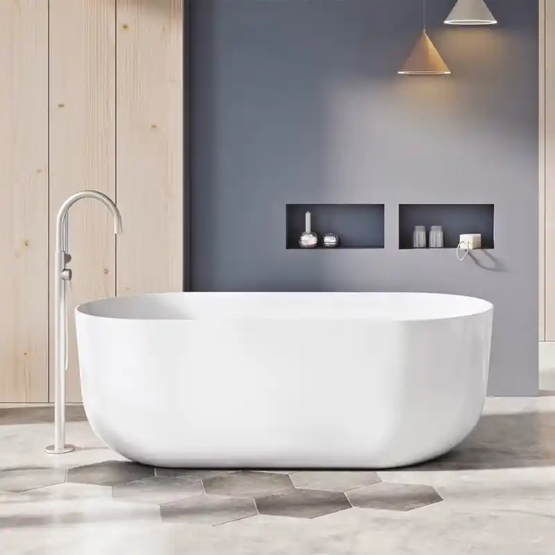 Snabb frakt Badkar Swebad Abisko Solid Surface 1690 mm Vit