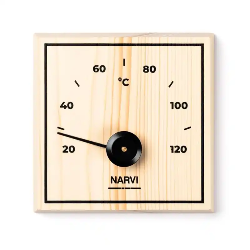 Bastutermometer Narvi Fyrkant Furu Outlet