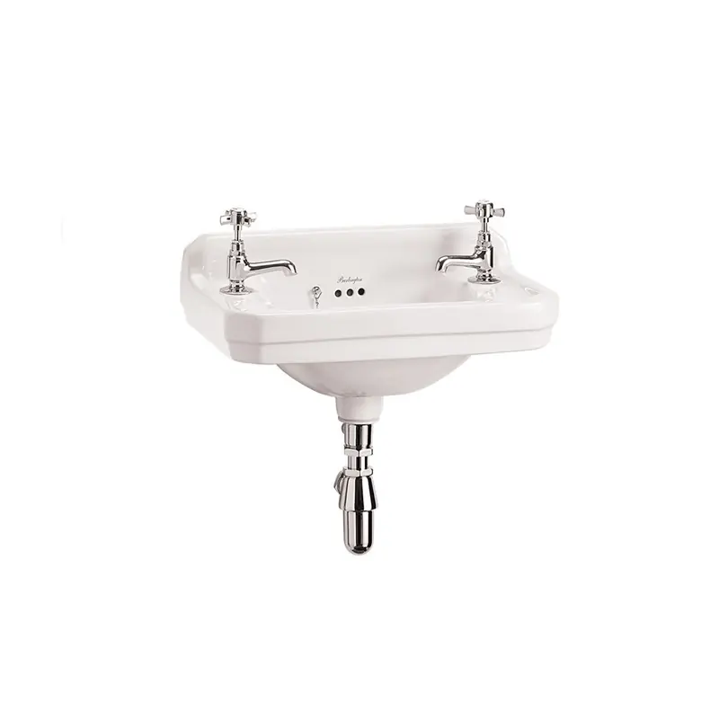 Begränsat antal Tvättställ Burlington Edwardian B8 510 mm 2 Blandarhål Vit