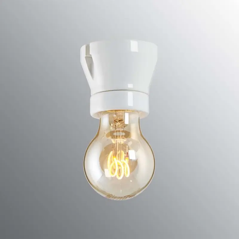 Snabb leverans Fotlamphållare Ifö Electric 52709 E27 Rak Lamphållare IP20 Vit