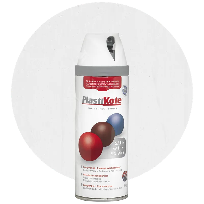 Sprayfärg halvmatt, vit Extra rabatt