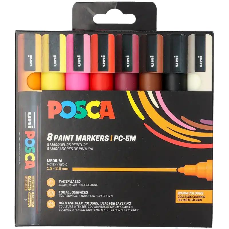 Begränsat erbjudande Set Posca Marker PC5M, kalla kulörer