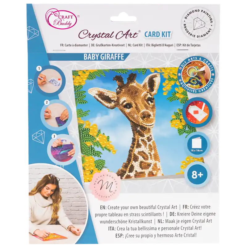 Populärt val Crystal Art Card Kit, elefant