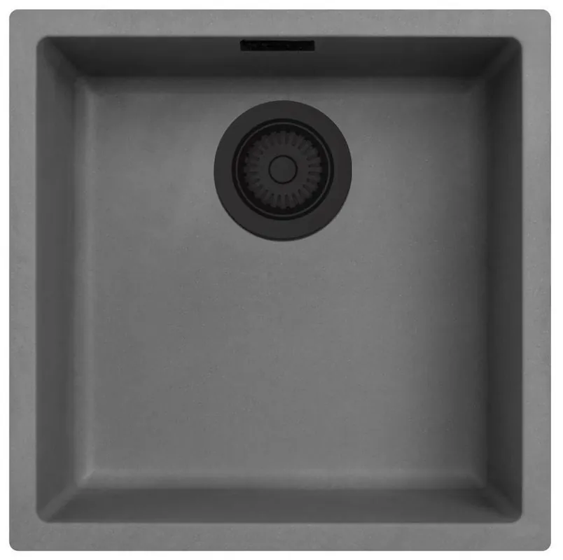 Köp online Ausmann Fibre Betonggrå diskho 40x40 cm, för undermontering, påmontering och infälld montering, med automatisk svart avloppsplugg 1208971911