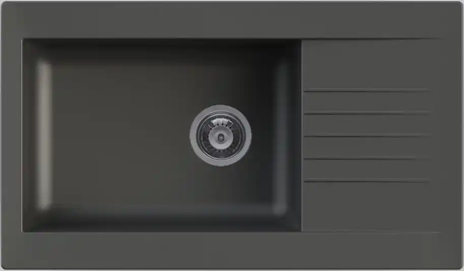 Ausmann Fibre stor svart plastdiskho reversibel med avrinningsyta, ovanpåliggande 86x50 cm 1208956779 Snabb leverans