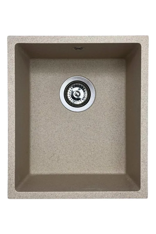 Outlet GraniteMy Universal granit beige sand diskho 34x40 cm ovanpåliggande undermonterad och planmonterad med rostfri plugg 1208968007