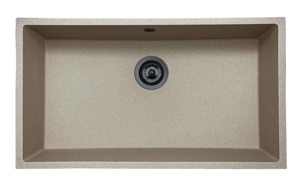 Köp online GraniteMy Universal granit beige sand diskho 74x40 cm ovanpåliggande, undermonterad och planmonterad med gun metal plugg 1208968021