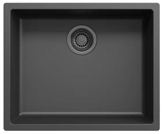 Endast idag Svart diskho 50 x 40 cm, för under- och ovanmontering, med avloppsplugg i gun metal 1208968038