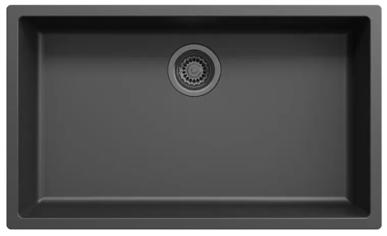 Svart stor diskho 70x40cm undermontering, toppmontering och planmontering med gunmetal plugg 1208968041 Trygg betalning