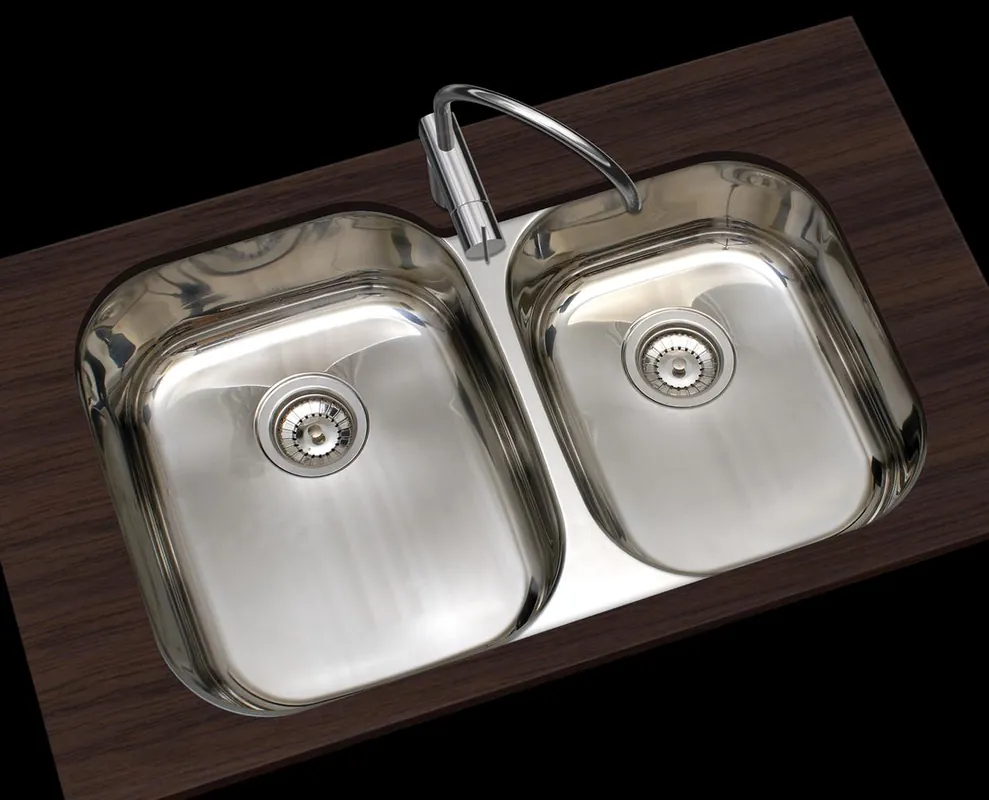 Utförsäljning Banka Princess rostfritt stål dubbla diskhoar Underbyggnad 750x475 mm 1208970067
