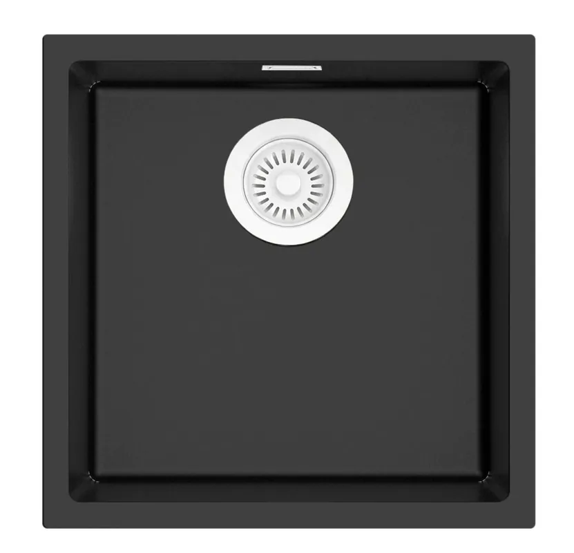 Pure.Sink Eternal Quartz svart diskho 40x40 cm, för infälld montering och undermontering, med automatisk vit propp Billig