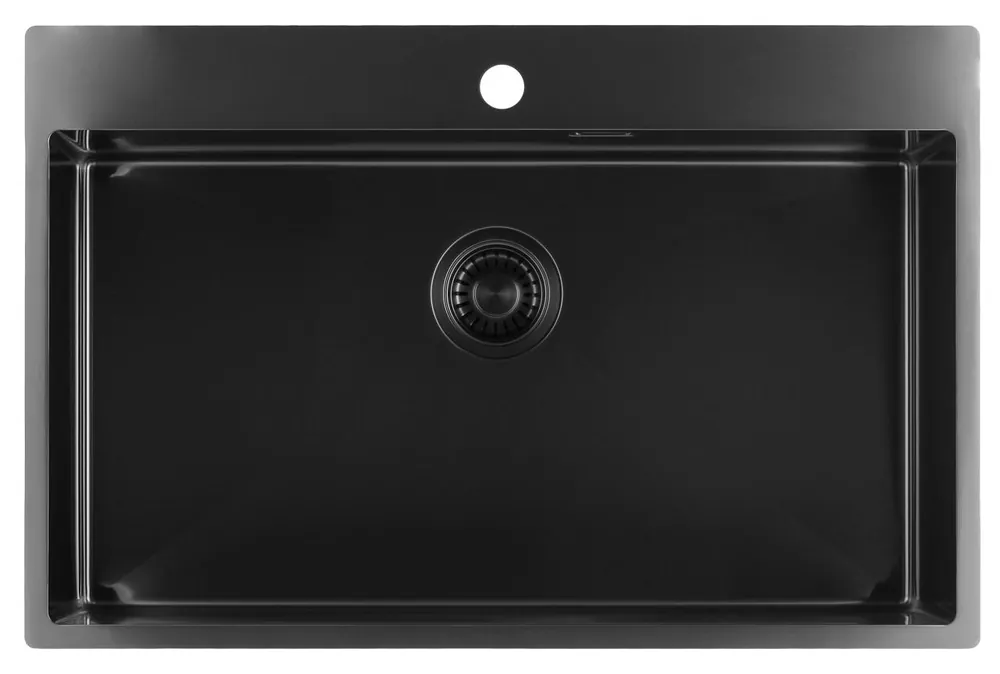 Sista chansen Pure.Sink Luxion PVD Stor svart diskho 78x50 cm Kranvinge med kranhål PLX7850T-63