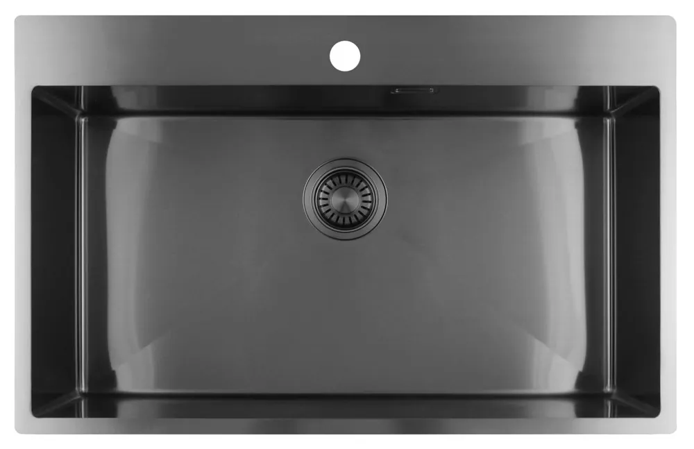 Kampanjpris Pure.Sink Luxion Stor Gun metal diskbänk 78x50 cm Tapwing med kranhål PLX7850T-61