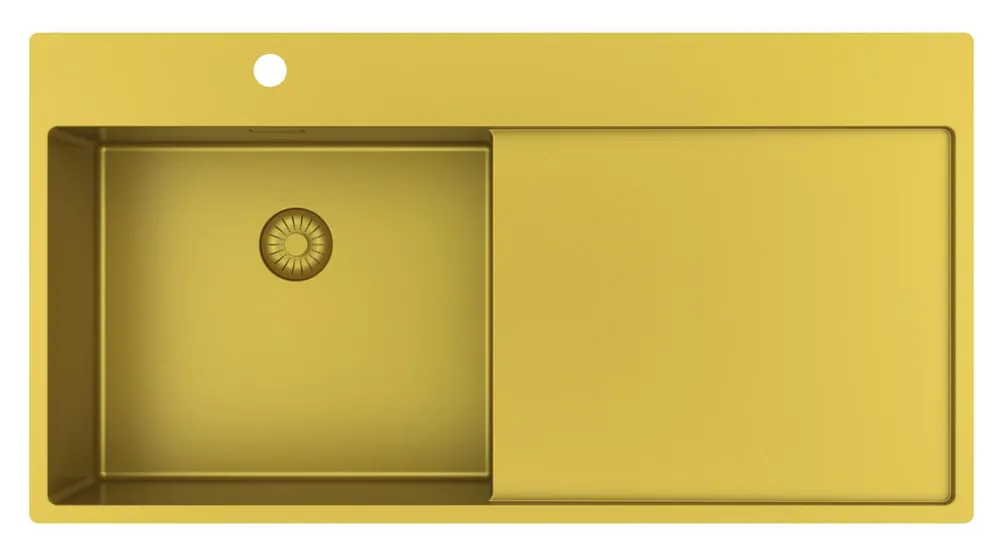 Kampanj Pure.Sink Exclusivo Guldfärgat diskho med avrinningsdel 100x52 cm Kranvingen vänster PEX47100LT-60