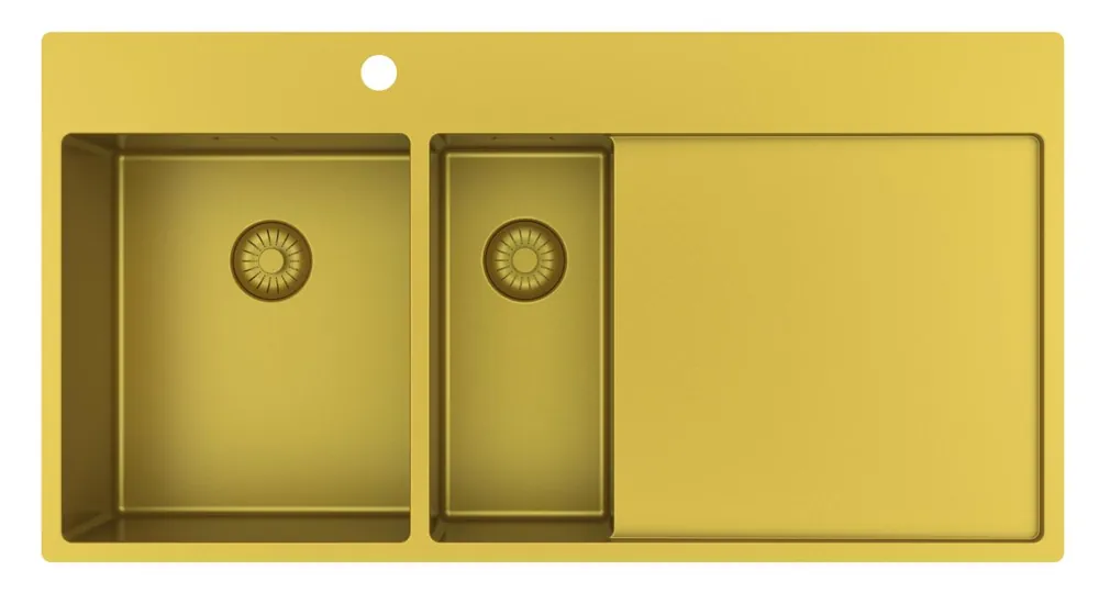 Pure.Sink Exclusivo Guld 1,5 diskho med avrinningsdel 100x52 cm Kranvingen vänster PEX3418100LT-60 Lägg i varukorgen