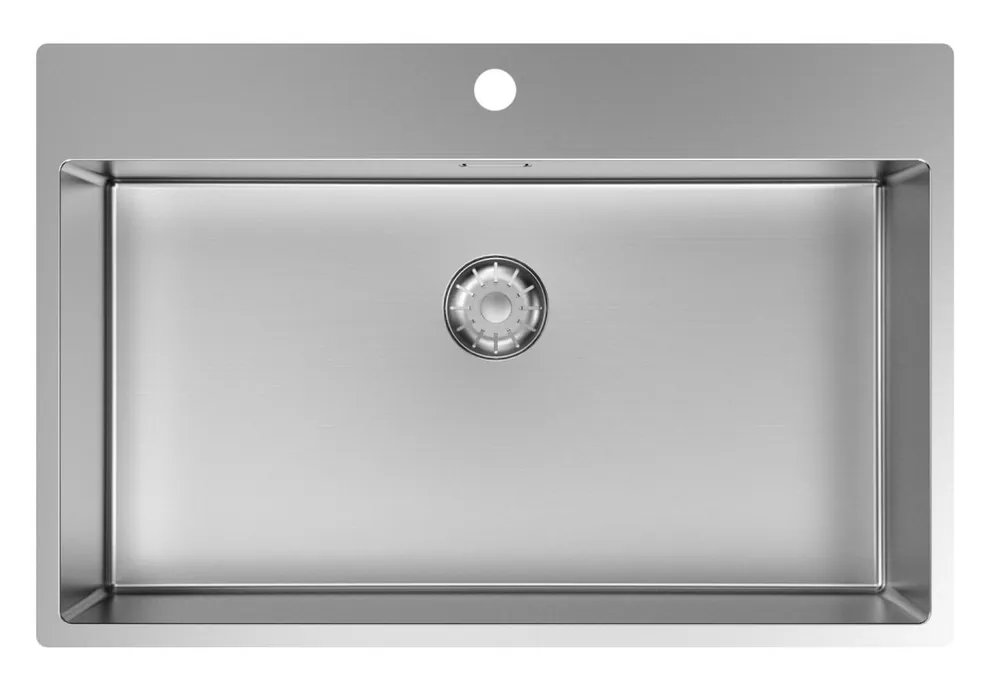 Trygg betalning Pure.Sink Comfort Stort diskbänk i rostfritt stål, 75 x 40 cm, Tapwing med kranöppning, PCM7540T-02