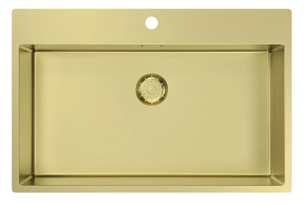 Pure.Sink Comfort Guldfärgad stor diskho 75x40 cm med kranöppning PCM7540T-60 I lager