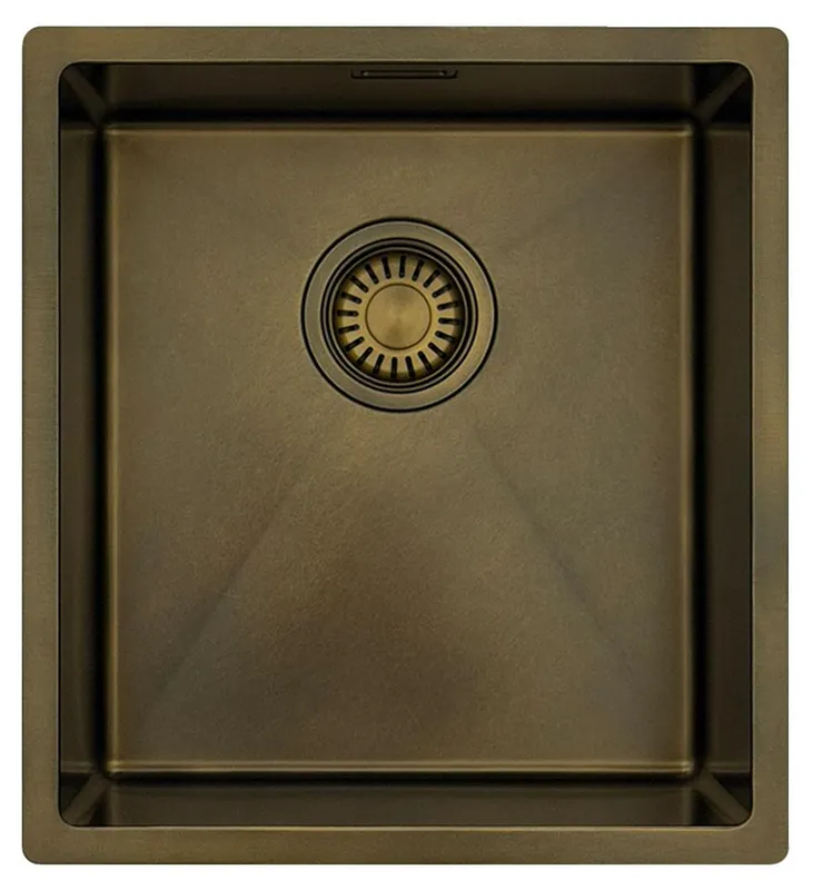 Pure.Sink Luxion PVD Antik bronsdiskho 36x40 cm underbyggd, infälld och påbyggd med bottenhylla PLX3640-64 Begränsad tid