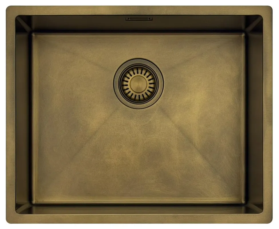 Nedsatt pris Pure.Sink Luxion PVD Antik bronsdiskho 50x40 cm underbyggd, infälld och påbyggd med bottenhylla PLX5040-64