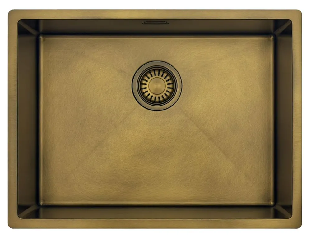 Pure.Sink Luxion PVD Antik bronsdiskho 55x40 cm underbyggd, infälld och påbyggd med bottenhylla PLX5540-64 Trygg betalning