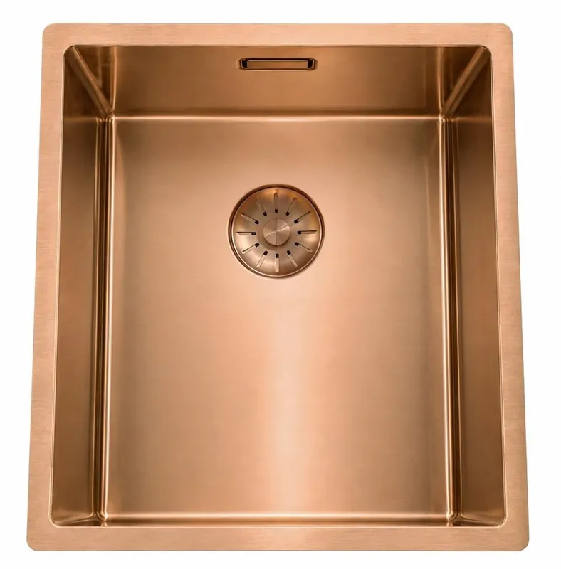 Premium Pure.Sink Comfort PVD-behandlad diskho i rosé-koppar, 34 x 40 cm, för undermontering, infälld montering och påbyggnad, PCM3440-62