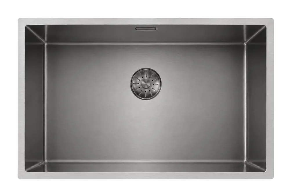 Beställ nu Pure.Sink Comfort Stor PVD-belagd diskho i gun metal, 70 x 40 cm, 10 mm radie, för undermontering, infälld montering och påbyggnad, PCM7040-61