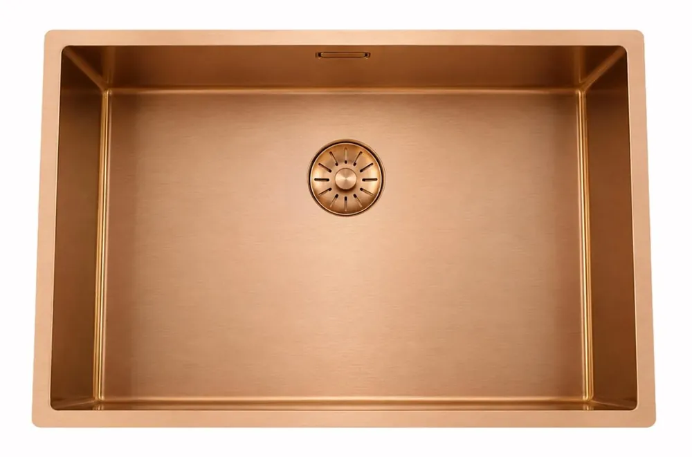Pure.Sink Comfort Stor PVD-behandlad diskho i rosé-koppar, 70 x 40 cm, 10 mm radie, för undermontering, planmontering och påbyggnad, PCM7040-62 Säker betalning