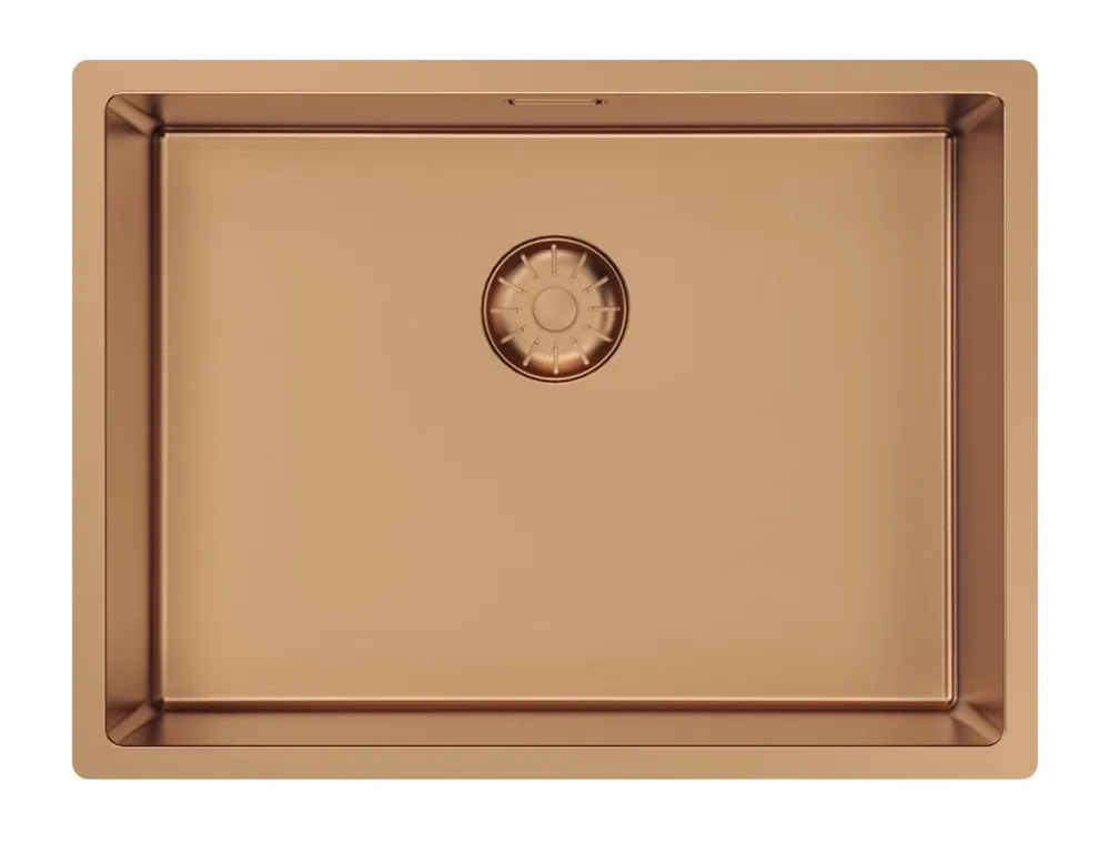 prisnedsättning Pure.Sink Comfort PVD-belagd diskho i rosé-koppar, 55 x 40 cm, för undermontering, infälld montering och påbyggnad, PCM5540-62