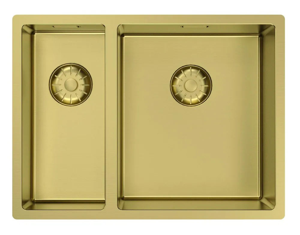 Rea Pure.Sink Comfort 1,5 (en och en halv) PVD-gulddiskho, 18+34 cm stor diskho till höger, PCM183440-60