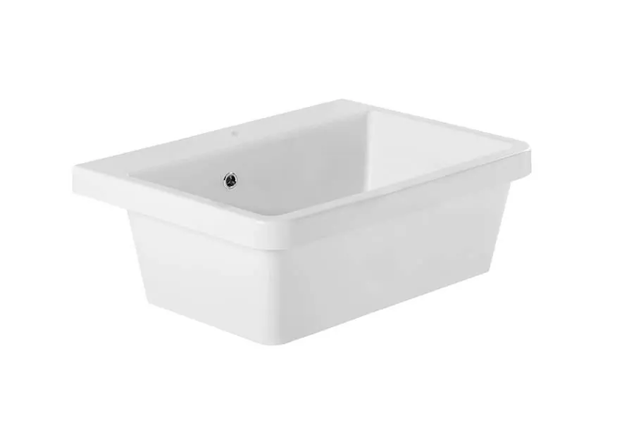 Ausmann Ceramic Frost Keramisk Vit Tvättställ - Ovanpåliggande 660 x 506 mm med kranhål 1208970517 Utförsäljning
