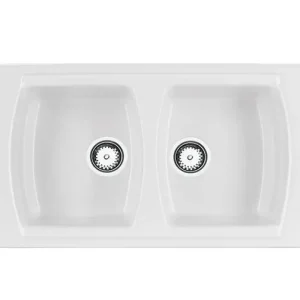 Ausmann Ceramic Crest Dubbel Keramisk Vit Diskbänk 860 x 500 mm 1208971133 Beställ nu