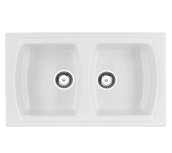 Ausmann Ceramic Crest Dubbel Keramisk Vit Diskbänk 860 x 500 mm 1208971133 Beställ nu