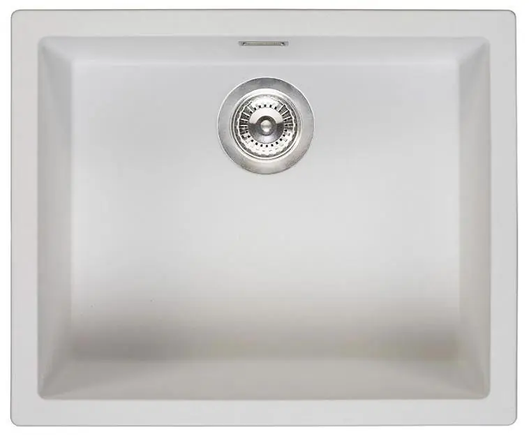Erbjudandepris Vit diskho 50 x 40 cm, för under- och ovanmontering, med automatisk rostfri avloppsplugg 1208971898