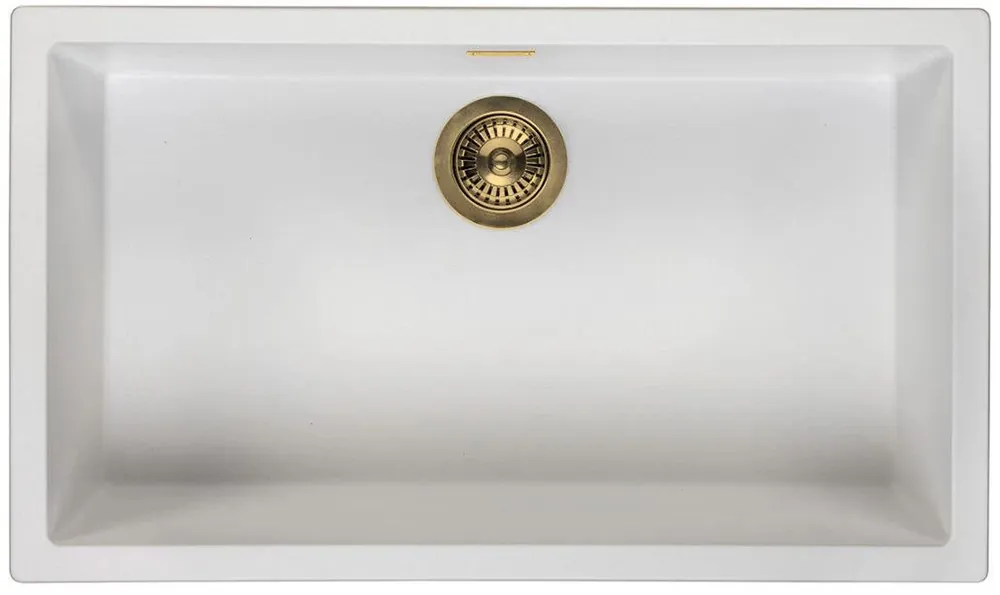 Nyhet Vit Stor Diskho 70x40 cm Underbyggnad, Ovanpåliggande och Planlimmad med Guldplugg 1208970522