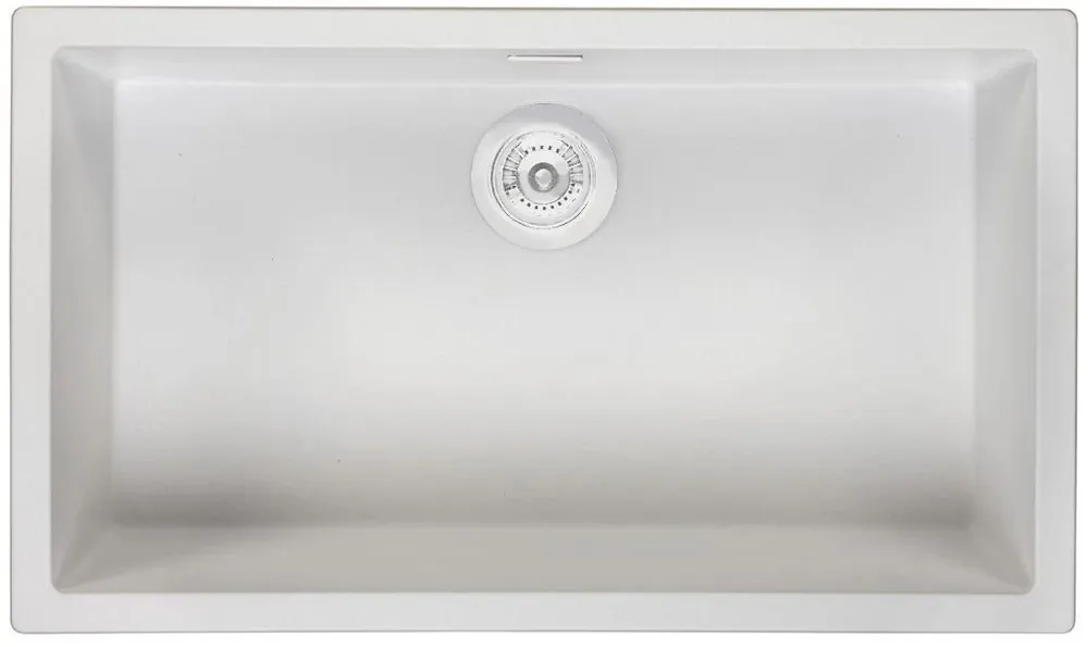 Vit stor diskho 70 x 40 cm, för under- och ovanmontering, med automatisk vit avloppsplugg 1208971909 Outlet